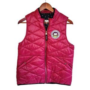 Ivory Ella Elephant Quilted Puffer Vest Red Women's Small